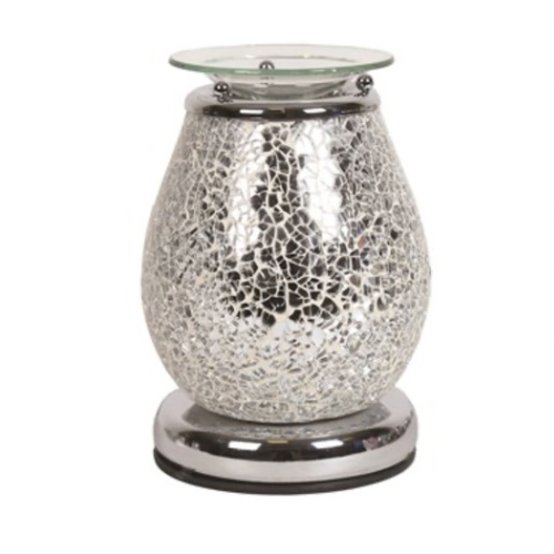 Electric Wax Burner | Silver Crackle Mosaic